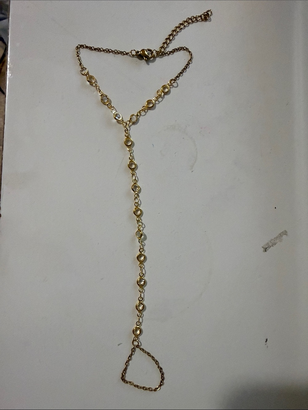 Gold-Tone Women's Lariat Hand Chain Bracelet